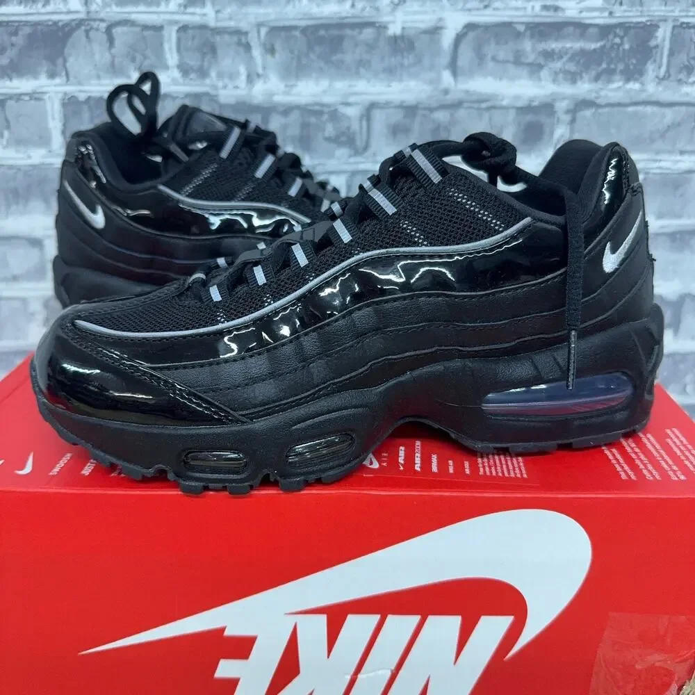 Nike Air Max 95 OG Big Bubble Triple Black Patent IB6397-001 Womens Size 7 New
